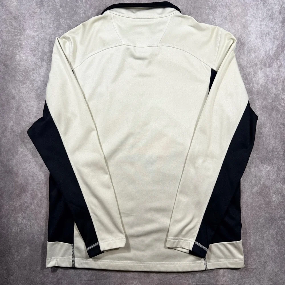 The North Face Mens Full Zip Track Jacket White/Black Color block Large